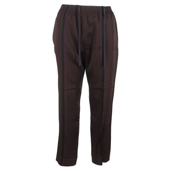 Haider Ackermann Pants - Haider Ackermann Drawstring Wide-Leg Trousers in Brown Cotton